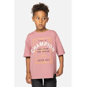Detské bavlnené tričko Coccodrillo ružová farba, s potlačou