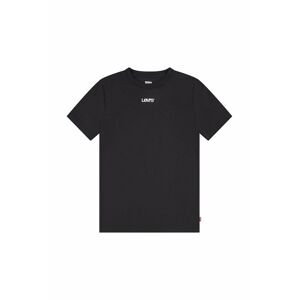 Detské bavlnené tričko Levi's čierna farba, jednofarebný
