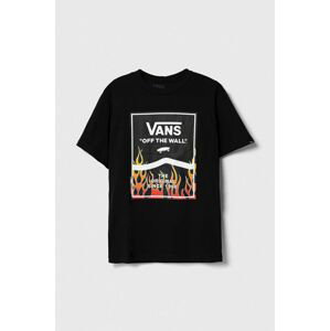 Detské bavlnené tričko Vans VN000AKNBLK1 PRINT BOX 2.0 čierna farba, s potlačou