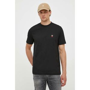 Bavlnené tričko Tommy Hilfiger čierna farba, s nášivkou