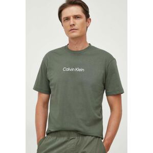 Bavlnené tričko Calvin Klein fialová farba, vzorovaný