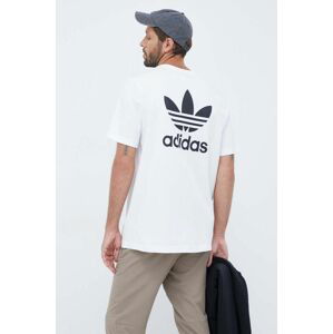 Bavlnené tričko adidas Originals biela farba, s potlačou