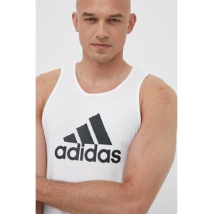 Bavlnené tričko adidas biela farba