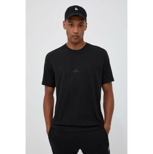 Bavlnené tričko adidas Z.N.E čierna farba, jednofarebné