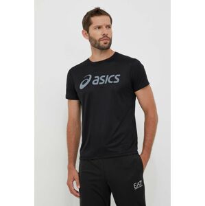 Bežecké tričko Asics čierna farba, s potlačou