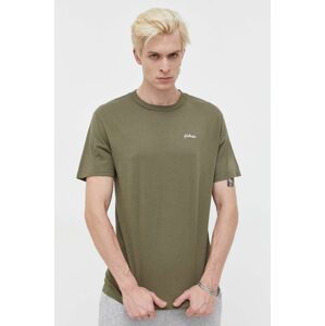 Bavlnené tričko Hollister Co. zelená farba, jednofarebný