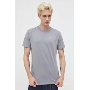 Bavlnené tričko Hollister Co. šedá farba, jednofarebný