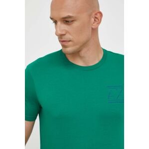 Bavlnené tričko Armani Exchange zelená farba, s potlačou