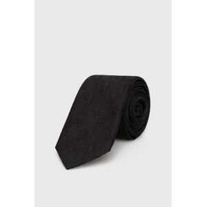Hodvábna kravata Karl Lagerfeld čierna farba