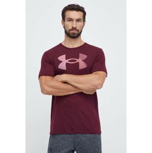 Tričko Under Armour pánsky, bordová farba, s potlačou