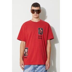 Bavlnené tričko KSUBI červená farba, s potlačou