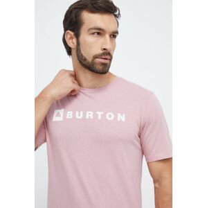 Bavlnené tričko Burton pánsky, ružová farba, s potlačou