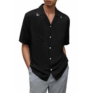 Košeľa AllSaints Runaway čierna farba