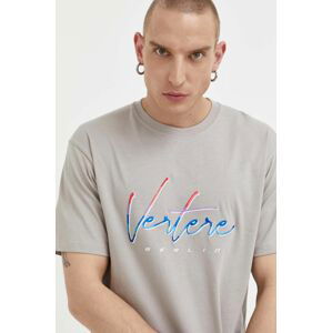 Bavlnené tričko Vertere Berlin béžová farba, s nášivkou