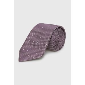 Hodvábna kravata BOSS fialová farba