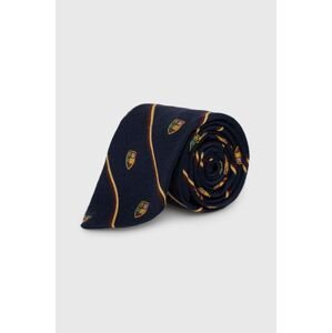 Vlnená kravata Polo Ralph Lauren tmavomodrá farba