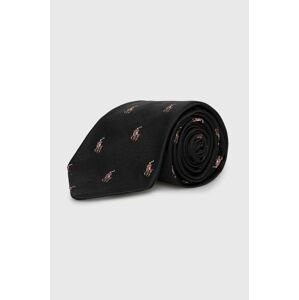 Hodvábna kravata Polo Ralph Lauren čierna farba