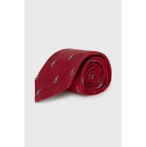 Hodvábna kravata Polo Ralph Lauren červená farba