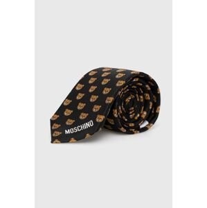 Hodvábna kravata Moschino čierna farba