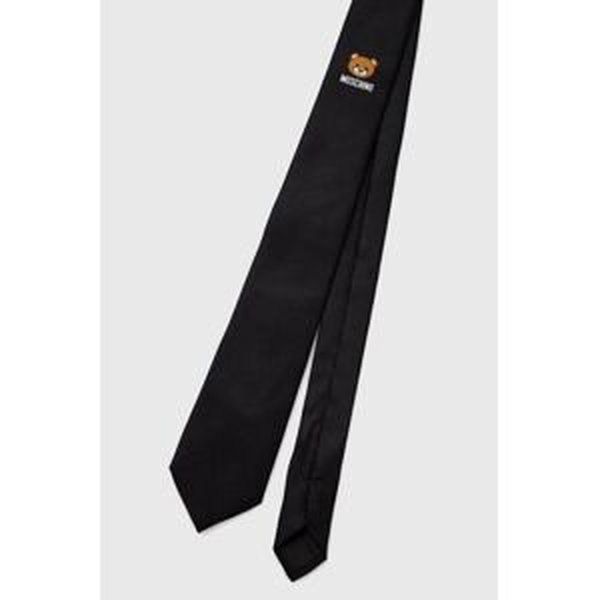 Hodvábna kravata Moschino čierna farba