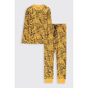 Detské bavlnené pyžamo Coccodrillo žltá farba, vzorovaná