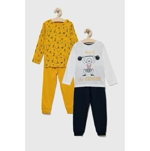Detské pyžamo zippy žltá farba, vzorované