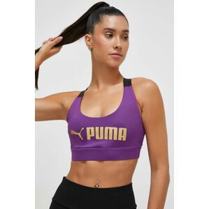 Športová podprsenka Puma Fit fialová farba