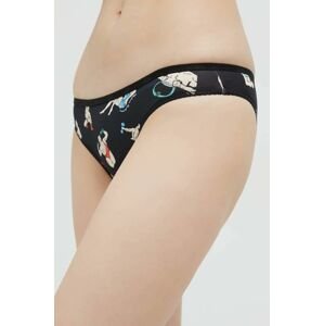 Brazílske nohavičky Moschino Underwear 3-pak čierna farba,