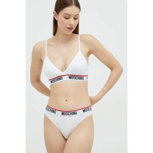 Podprsenka Moschino Underwear biela farba, jednofarebný