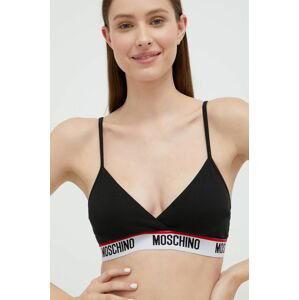 Podprsenka Moschino Underwear čierna farba, jednofarebný