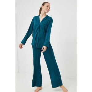 Pyžamová košeľa Abercrombie & Fitch dámska, zelená farba,