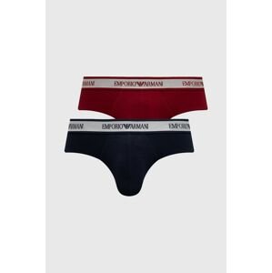 Slipy Emporio Armani Underwear (2-pak) pánske, tmavomodrá farba