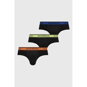 Slipy Emporio Armani Underwear (3-pak) pánske, čierna farba