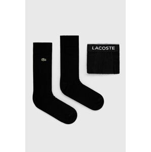 Boxerky a ponožky Lacoste pánske, čierna farba