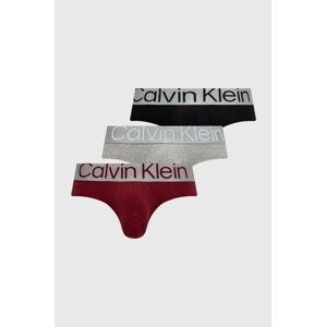 Slipy Calvin Klein Underwear 3-pak pánske, čierna farba