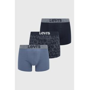 Boxerky Levi's 3-pack pánske, tmavomodrá farba