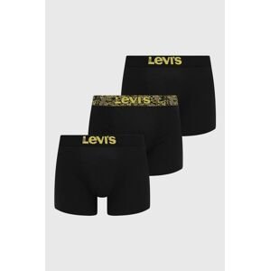 Boxerky Levi's 3-pack pánske, čierna farba