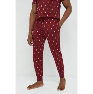 Bavlnené pyžamové nohavice Polo Ralph Lauren bordová farba, vzorovaná
