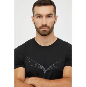 Športové tričko Salewa Puez Eagle Sketch čierna farba, s potlačou