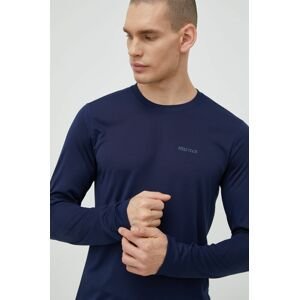 Športové tričko s dlhým rukávom Marmot Windridge tmavomodrá farba, jednofarebné