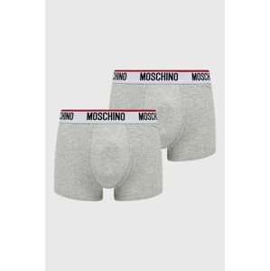 Boxerky Moschino Underwear 2-pak pánske, šedá farba