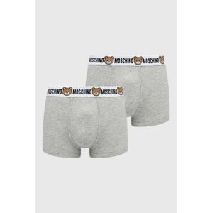 Boxerky Moschino Underwear 2-pak pánske, šedá farba