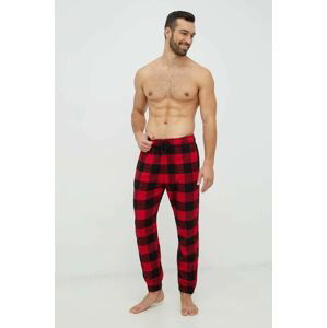 Pyžamové nohavice Hollister Co. pánske, červená farba, vzorovaná