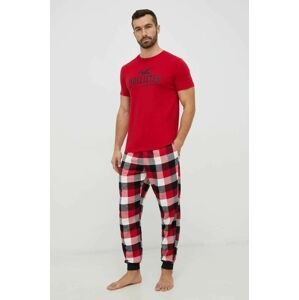 Pyžamo Hollister Co. pánska, červená farba, vzorovaná
