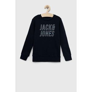 Detská mikina Jack & Jones tmavomodrá farba, s potlačou