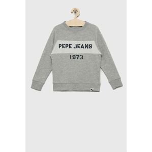 Detská mikina Pepe Jeans šedá farba, vzorovaná