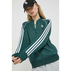 Mikina adidas Originals dámska, zelená farba, s nášivkou