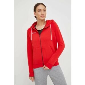 Mikina Nike dámska, červená farba, s kapucňou, melanžová