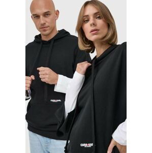 Mikina Karl Lagerfeld Karl Lagerfeld x Cara Delevingne unisex, čierna farba, s kapucňou, s nášivkou