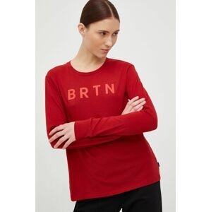 Bavlnené tričko s dlhým rukávom Burton červená farba,
